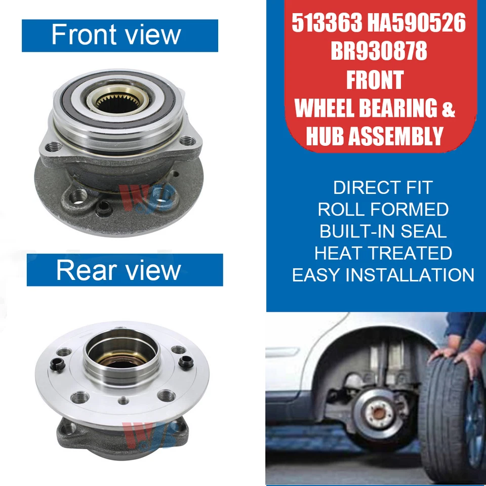 2PCS Front Wheel Bearing Hub Kit for Mercedes-Benz ML250 ML350 ML550 ML63 AMG Foto 2 de 4