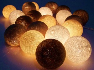 Guirlande lumineuse, 20 grand boules de coton, 7 cm ...