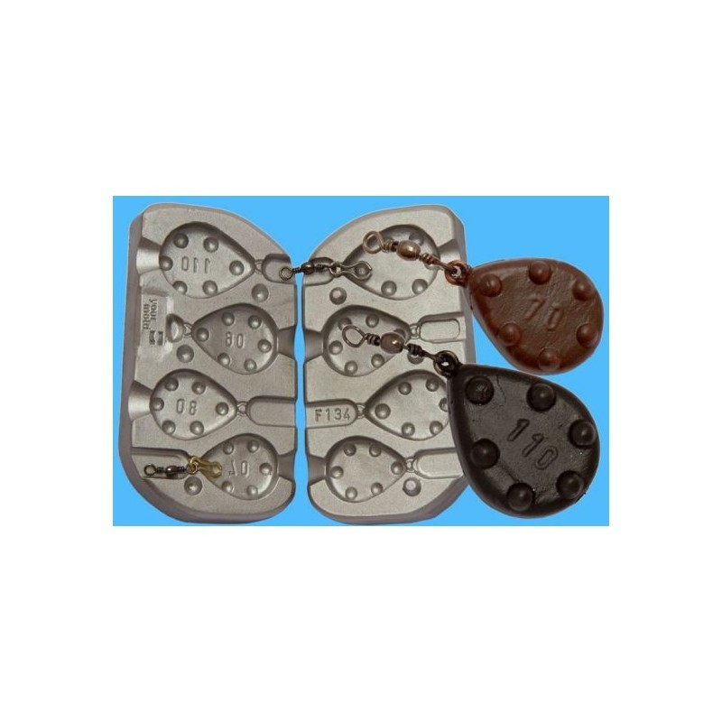 Moule à plombs montre grip 70g à 110g Alciumpeche MOU134 pour lest de pêche