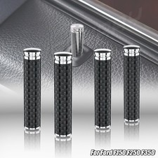4Pc Carbon Fiber Car Door Interior Door Lock Knob Pull Pins Pin Cover Security