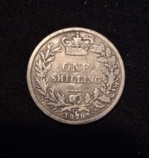 GREAT BRITAIN-1879 SHILLING WITH DIE NUMBER-SCARCE DATE!