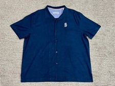 Tommy Bahama Seattle Mariners Clutch Play Embroidered Silk Shirt; Men’s XL