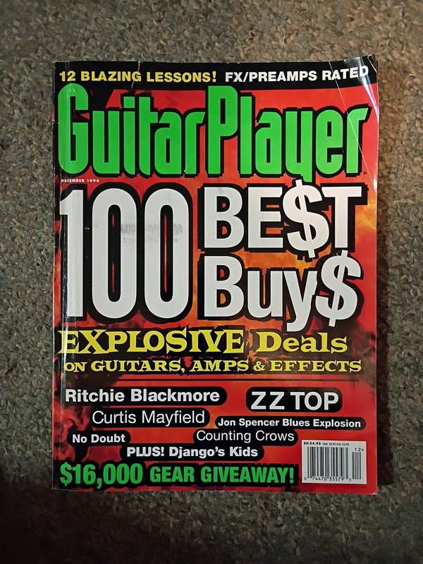 Guitar Player Magazine Dec 1996 ZZ Top No Doubt KISS Sponge Santana Bush Dadi