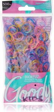 Goody Kids Ouchless Polyband Hair Ties, 500 Ct, Assorted Colors Glitter , Latex