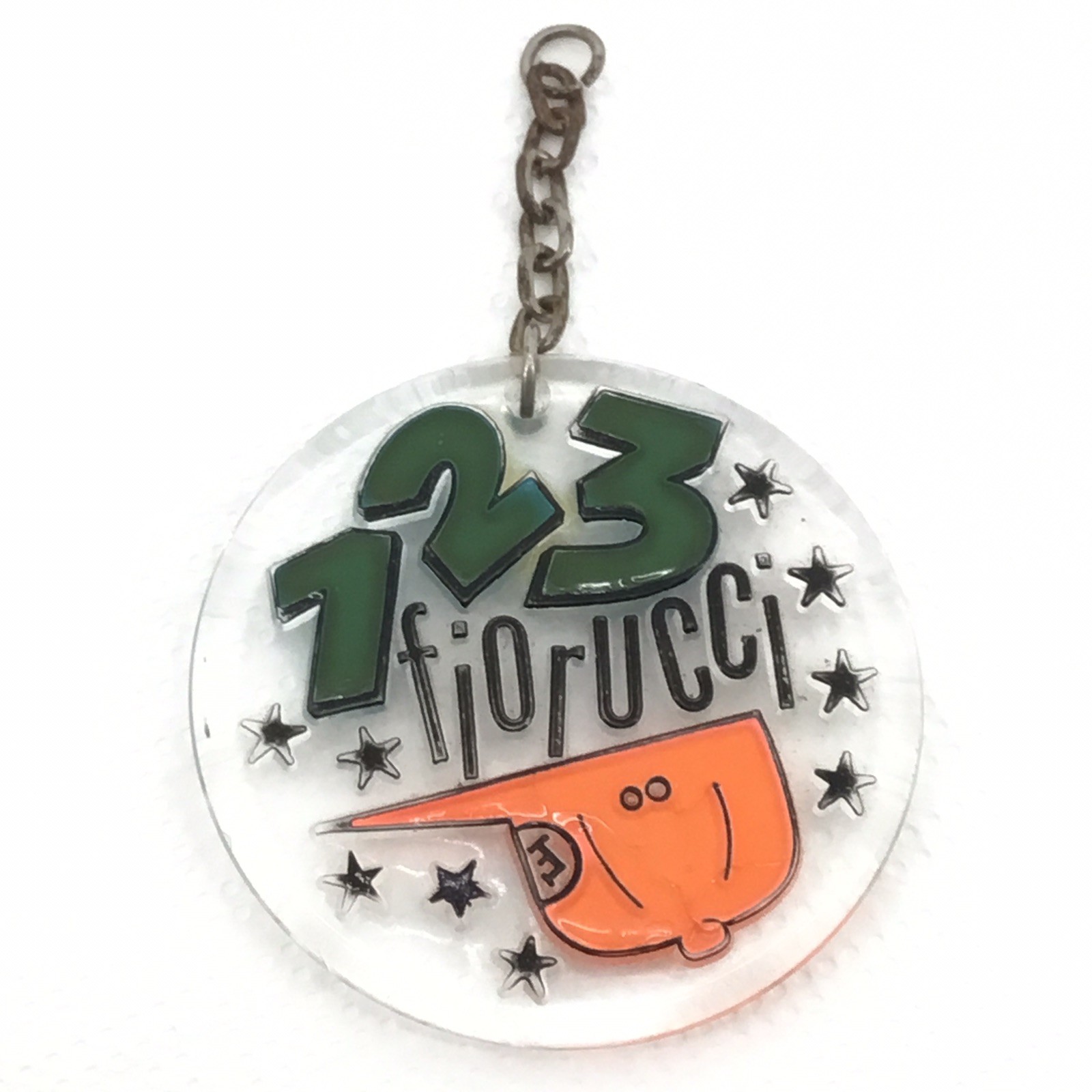 PORTACHIAVI ORIGINALE ANNI ‘80s - 1 2 3 FIORUCCI - GRANDE PENDENTE VINTAGE