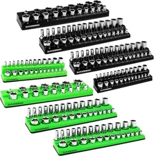 8PCS Magnetic Socket Organizer Set, Magnetic Socket Holder, 1/4", 3/8", 1/2" ...