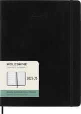 Moleskine Classic 18 Month 2025-2026 Weekly Planner, Soft Cover, XL (7.5" X 10")