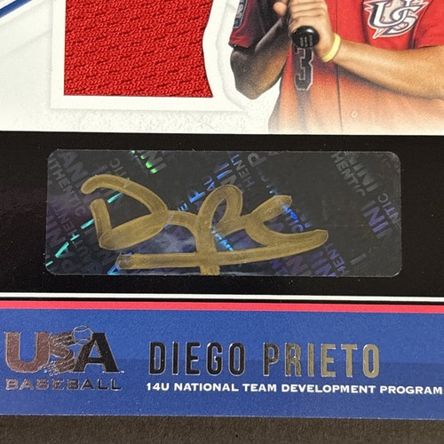 2018 Panini USA Baseball Stars & Stripes Diego Prieto Gold Signature Jerseys /39 - Picture 4 of 5