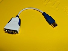 USB to RS232 Serial Premium Cable w/ Embedded Electronics, LEDs, DB9M Conn, 10cm