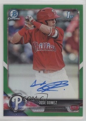 2018 Bowman Chrome Prospect Green Refractor 77/99 Jose Gomez #CPA-JG Auto ns6