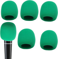6 PCS Green Thicken Ball-Type Sponge Foam Mic Cover Handheld Microphone Windscre
