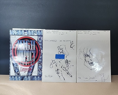 RARE Ricky Carralero LOT: Signed High Impact Comic + 2 Original Miami Bar Napkin