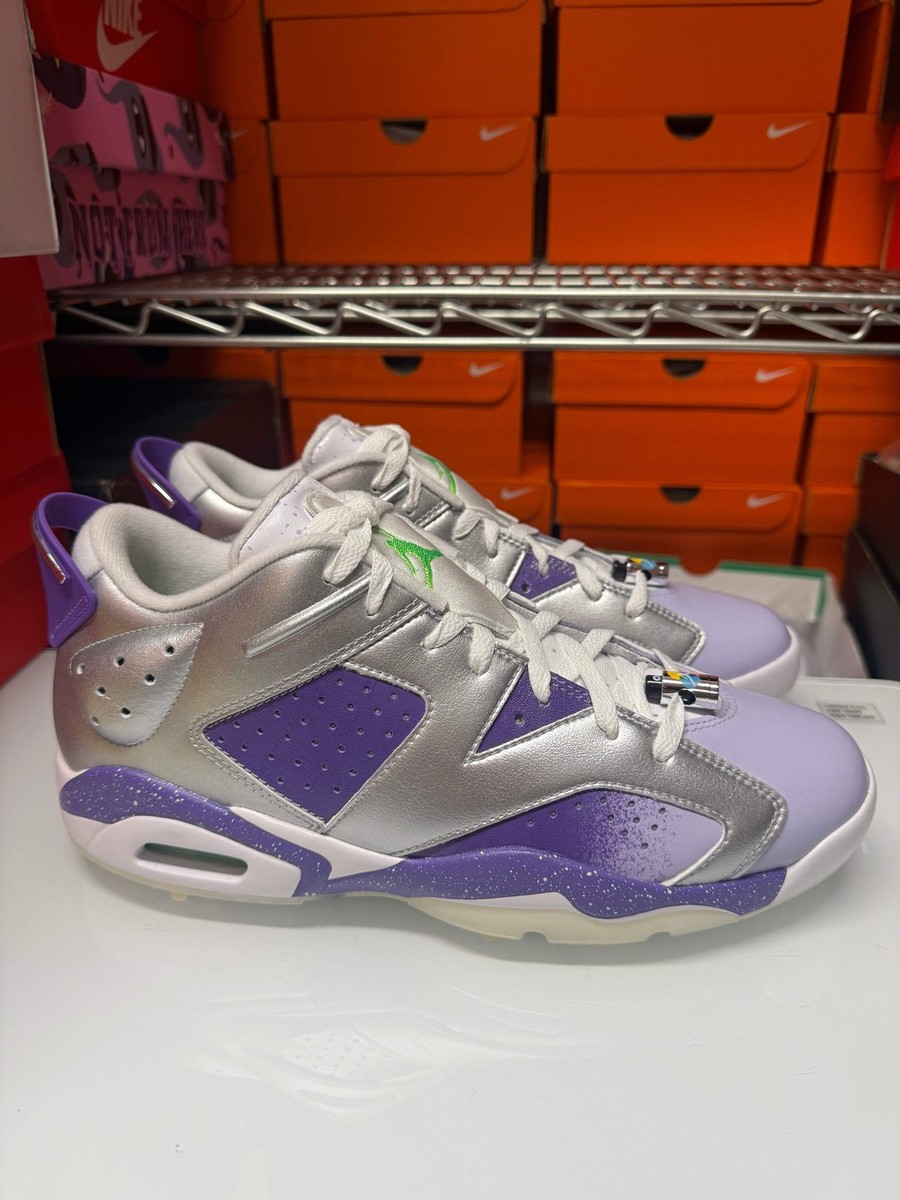 Nike Men's Jordan 6 Retro Golf Shoes Silver Purple FD0205-055 | eBay