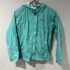 Columbia Youth Omni Tech Green Zip Front Hooded Windbreaker Rain Jacket L NWT