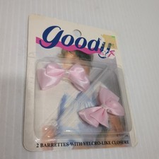 Vintage Goody Hair Barrettes Pink Bows Baby Toddler 1989 80s Sealed