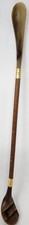   Vintage 1960s Italian Golf Club Head Shoe Horn Long Wood Brass Italy 21 inch