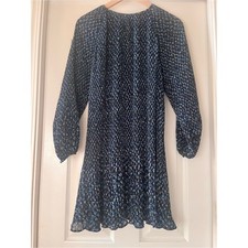 Madewell Crinkle Pleat Georgette Mini Dress Floral Mod-Inspired Feminine Shift