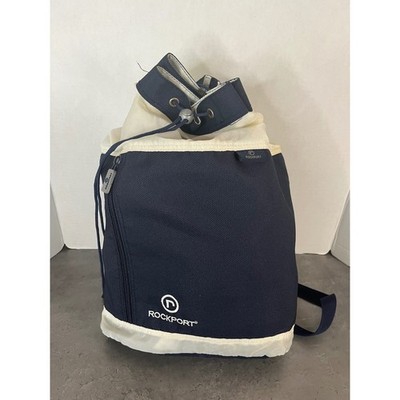 Rockport Drawstring Backpack Navy Blue & Cream Shoulder Bag *Read