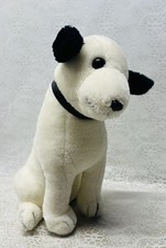 Vintage Dakin RCA Nipper Dog Black White 12  Plush Toy Stuffed Animal 1980