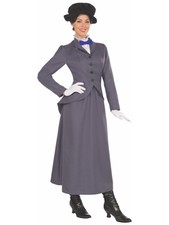 English Nanny Victorian Poppins Maid Story Book Week Womens Costume STD