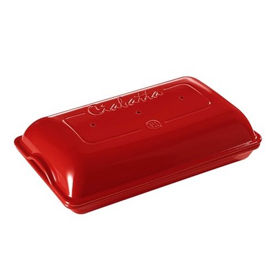 Emile Henry Ciabatta Bread Baker. Burgundy Red 2 loaves,