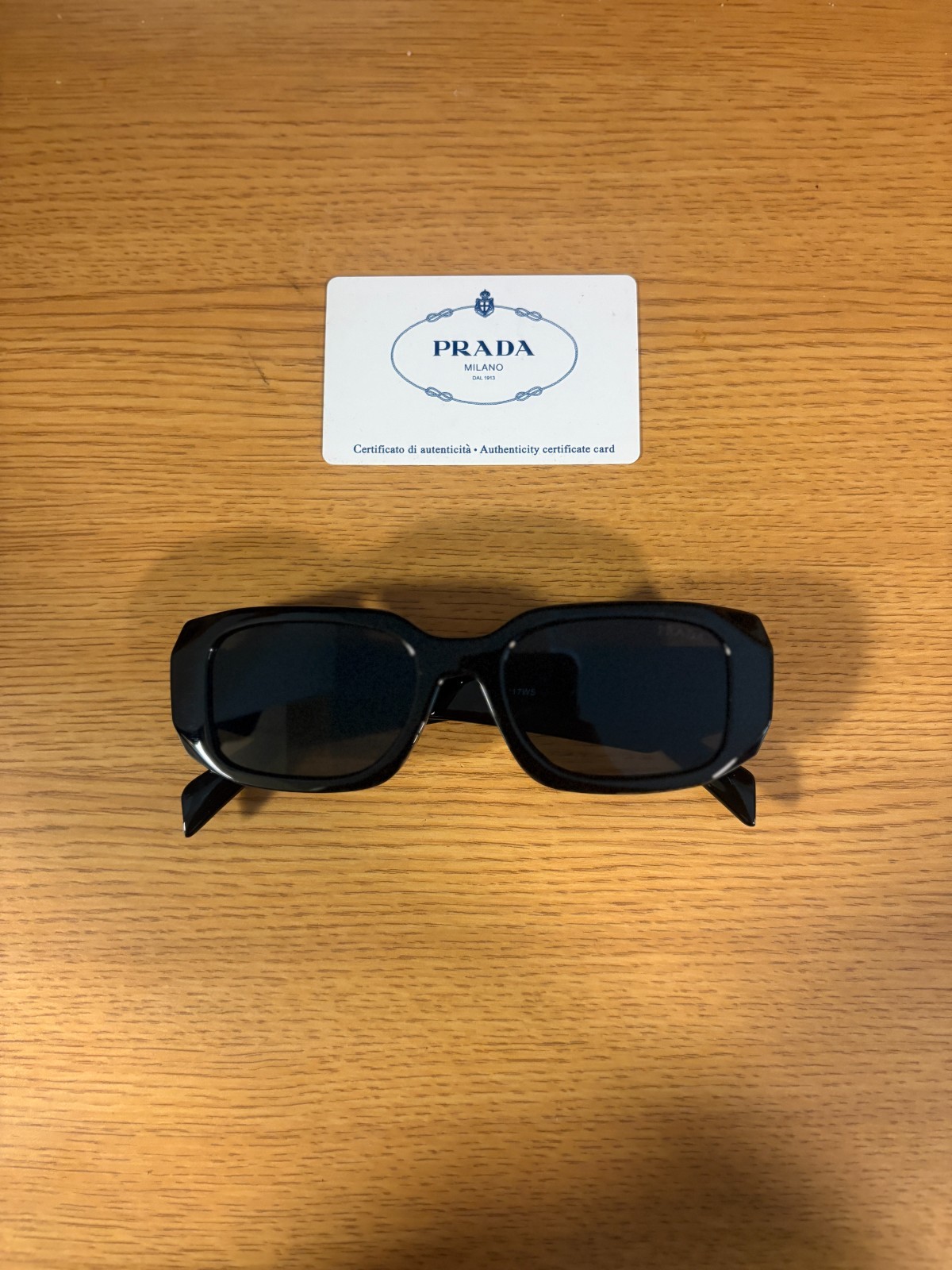 Prada PR 17WS Sunglasses Black Acetate Square Frame Authentic thumbnail 5