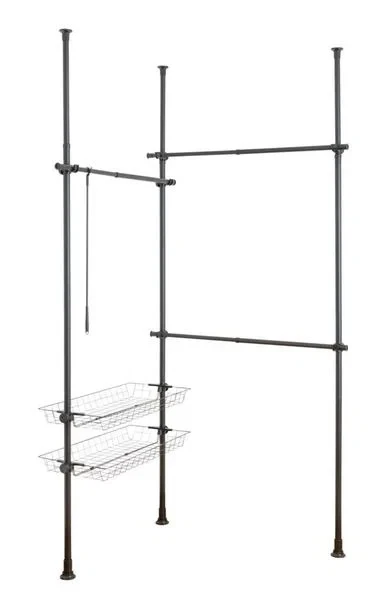 WENKO Teleskop System HERKULES DUO ausziehbar Garderobe begehbar Kleider Schrank