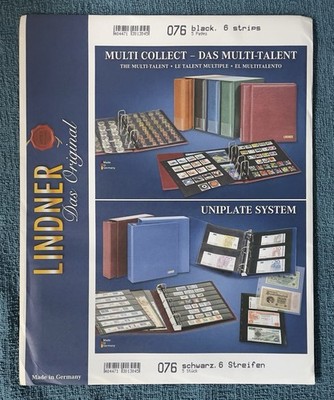 Lindner Stock Sheets, 6-sleeve dbl-sided black  Unopened package/5. (R16-05/1)