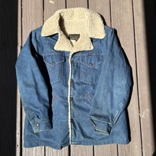 Vintage Maverick Ranch Coat Corduroy Sherpa Blue Mens Large 3JL57NV MiUSA