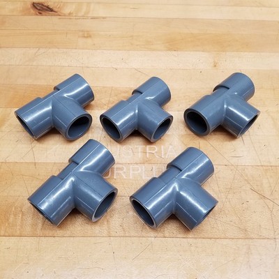 Lot of 5 - Nibco CA08200 1'' Socket Tee, S x S x S, Schedule 80 PVC, 4511 - USED