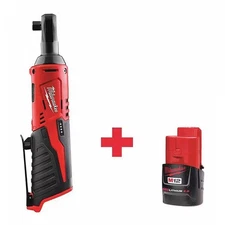 Milwaukee M12 2457-20 12V Li-Ion 3/8'' Cordless Ratchet + M12 CP2.0 Battery