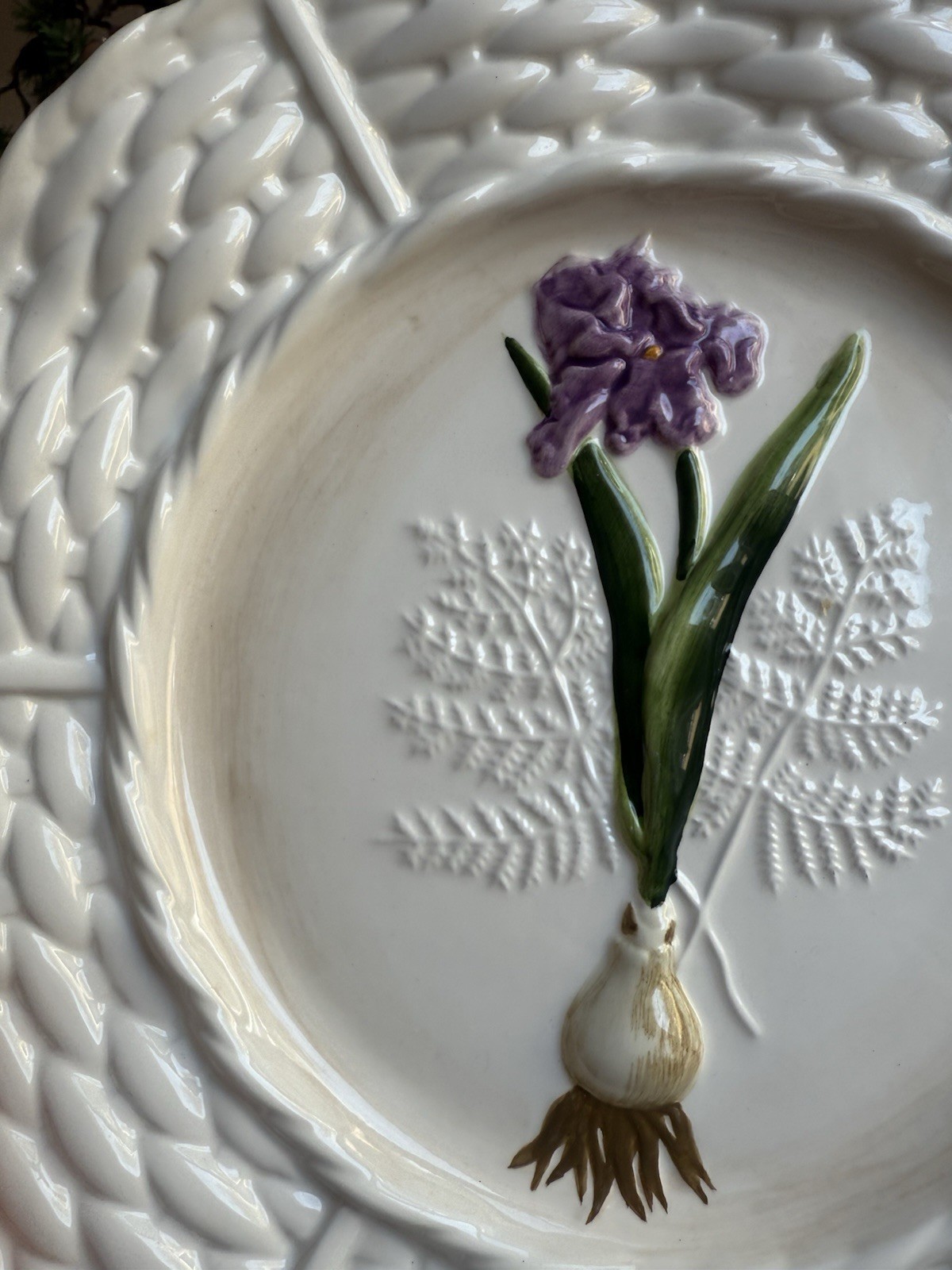 Vintage Set Of 2 World Market Flower Plates. Tulip Plate, Spring Bulb Plate.