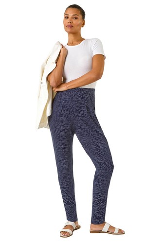 Roman Originals Women Jersey Stretch Casual Smart Everyday Harem Trousers - Picture 12 of 47