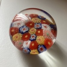  Vintage Millefiori Murano Art Glass Dome Paperweight Small Mint Condition