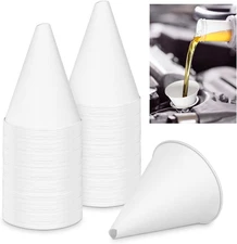 25 Pcs Paper Funnels for Motor Oil 6 Oz Disposable Engine Oil Funnel for Gas Car
