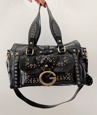 Borsa a mano Guess Vintage Y2K nera con borchie e fibbia G Splendida borsa a ma