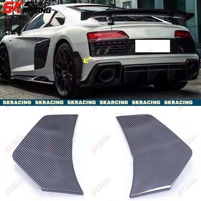Rear Bumper Side Splitters Fits For Audi R8 2020-2023 Carbon Fiber/Forged Carbon