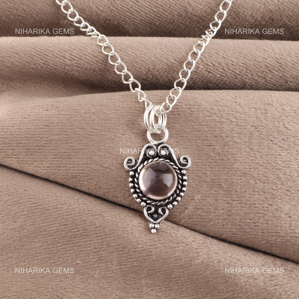 925 Argento Sterling Ametrino Pietra Matrimonio Alla Moda Fatto a Mano Moglie - Immagine 3 di 4