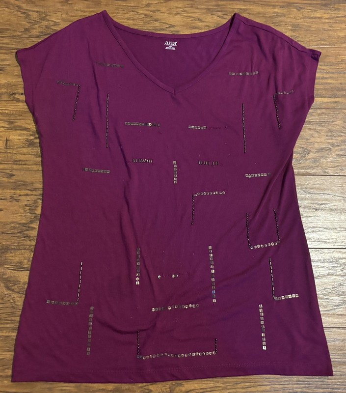 A New Approach A.N.A Purple Sleeveless Casual Work Top Women's Size Large L