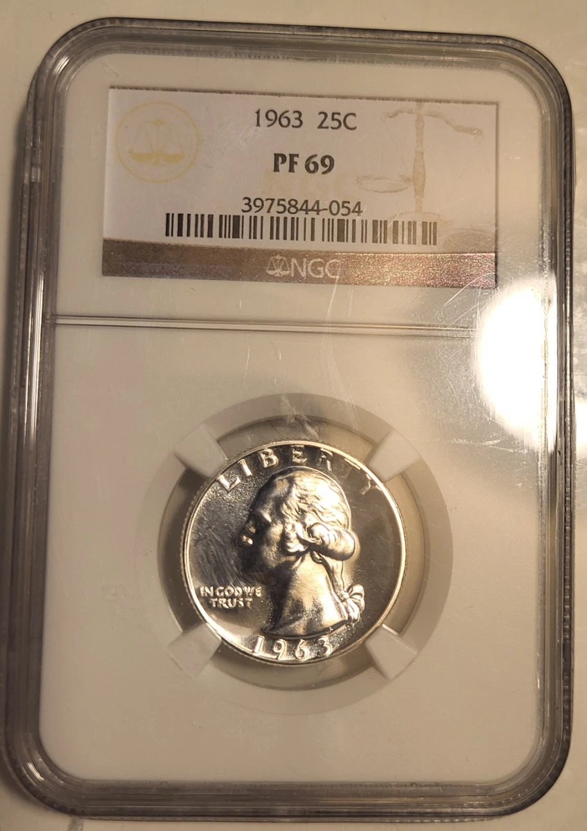 Proof PR 69 Graded 1963 Washington Quarters (1932-1998) for sale