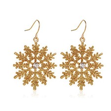 Christmas Snowflake Earrings for Women Winter Crystal Snowflake Drop Dangle Earr