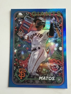 2024 Topps Holiday Mega Luis Matos Blue Metallic Glitter RC SF Giants #H70
