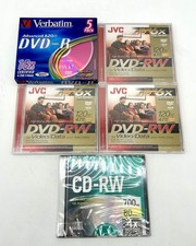 Lot Of 8 Brand New DVD-R DVD-RW Plus 1 CD-RW All Sealed Verbatim JVC