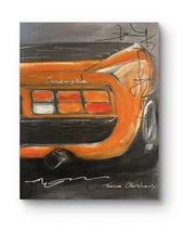 Original Abstract Expressionist 11x14 Acrylic on Canvas, Lamborghini #108