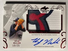 2016 Leaf Trinity KYLE MULLER Rookie 3 Color Patch Auto Red Spectrum /25 BRAVES