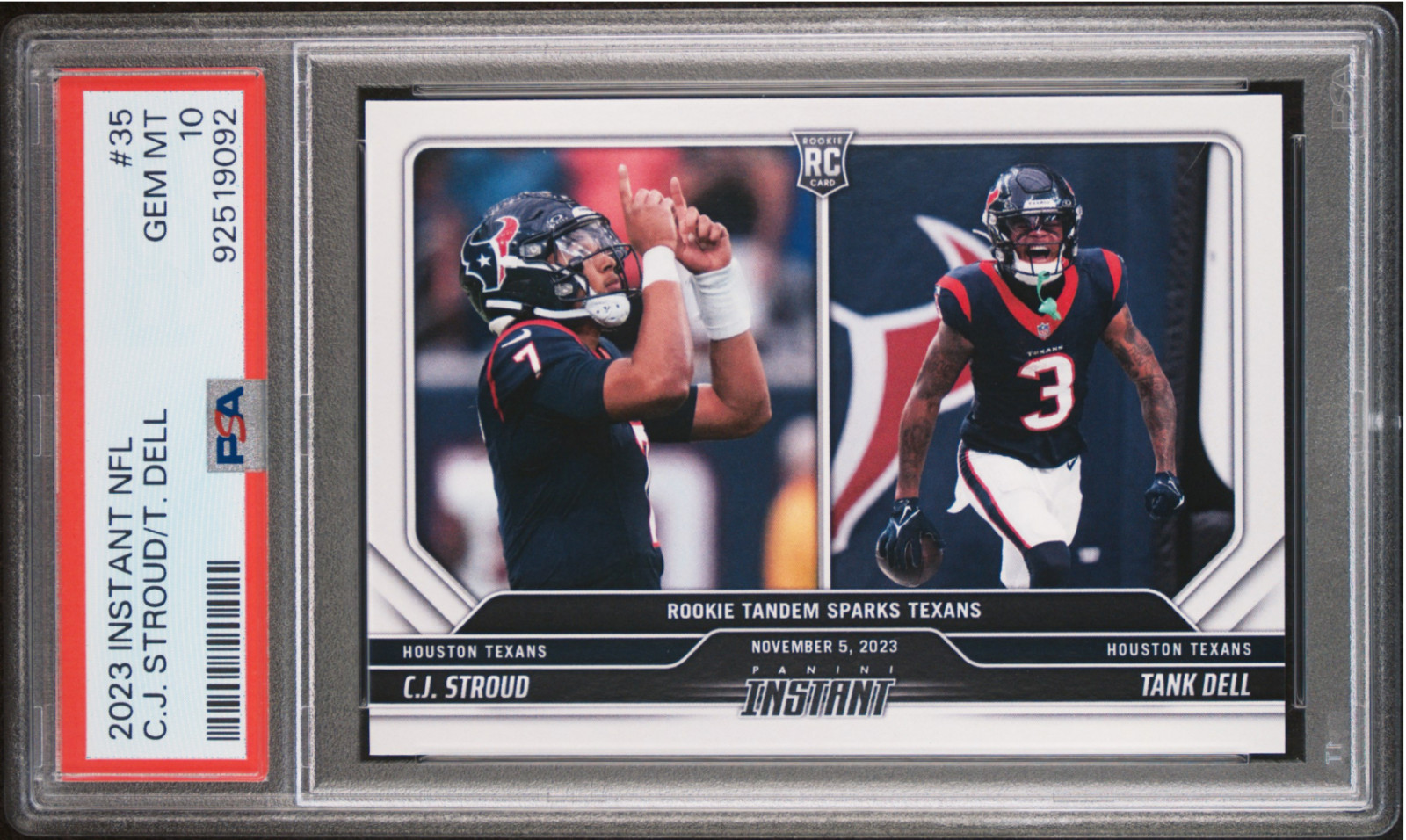 QTY 2023 PANINI INSTANT NFL #35 C.J. STROUD TANK DELL ROOKIE RC PSA 10