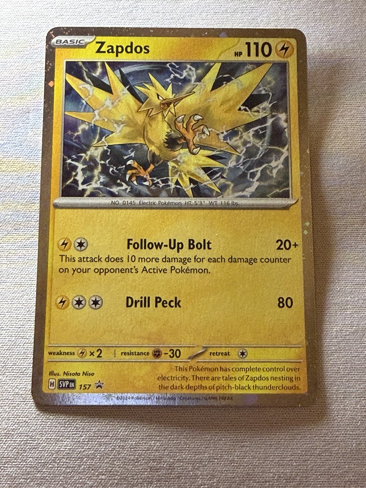 Zapdos 157 Cosmo Holo Near Mint SV: Scarlet & Violet Promo Cards Pokemon Shipnow