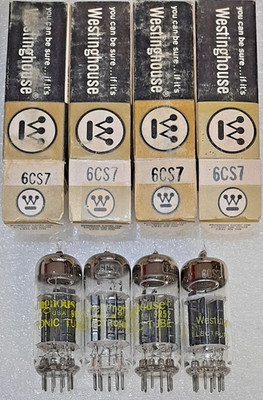Quad 6CS7 Westinghouse NOS Vacuum Tubes, Leben, TV-7D Tested - will combine ship