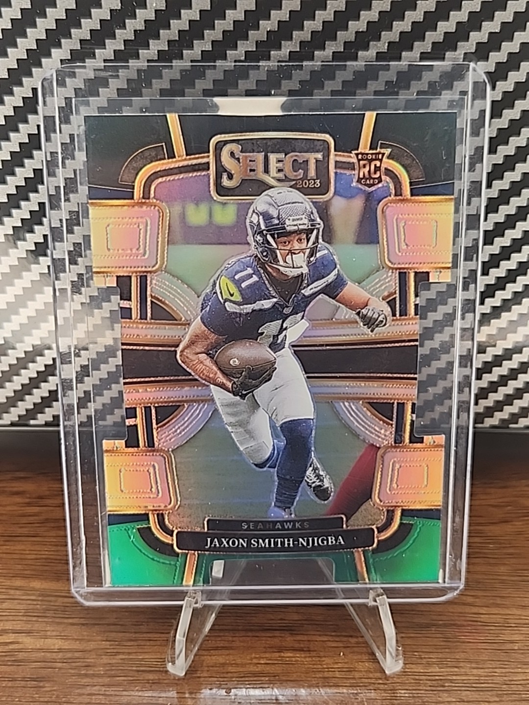 2023 Panini Select Jaxon Smith-Njigba #87 Die Cut Black & Green Prizm Rookie RC