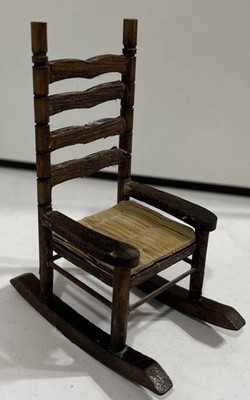 Dollhouse 1:12 scale VTG Sonia Messer Rocking Chair Ladderback Artisan